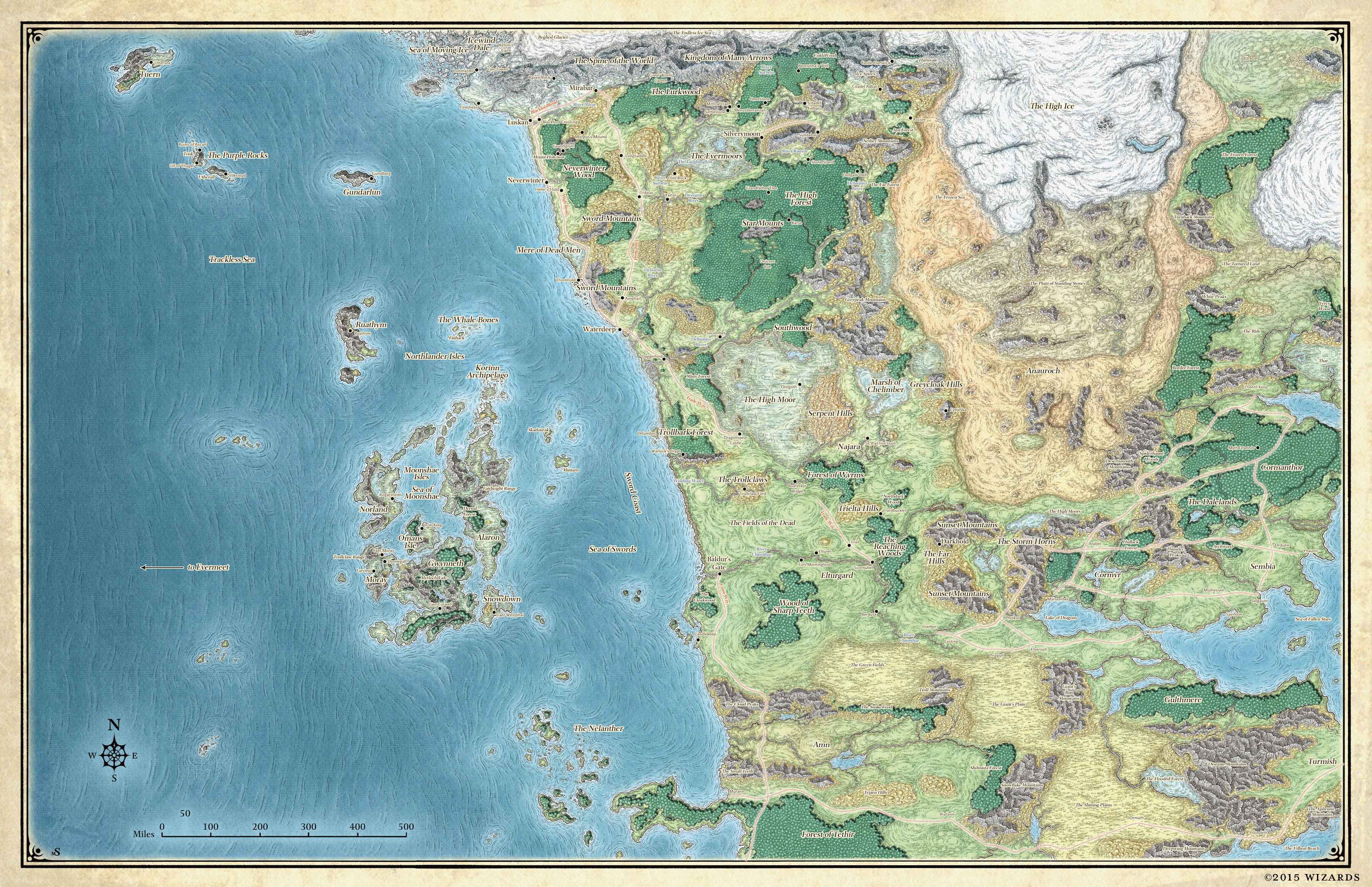 Map Of Faer n Dungeons Dragons
