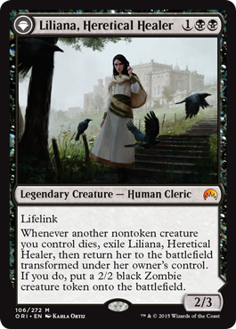 《異端の癒し手、リリアナ // 反抗する屍術師、リリアナ/Liliana, Heretical Healer // Liliana, Defiant Necromancer》 [ORI]