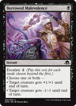 Borrowed Malevolence; spoiler from Wizards of the Coast for Magic: The Gathering set Eldritch Moon