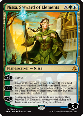 《自然に仕える者、ニッサ/Nissa, Steward of Elements》 [AKH]