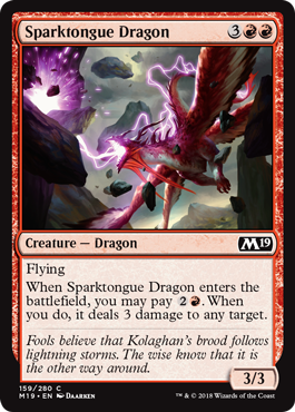 《電光吠えのドラゴン/Sparktongue Dragon》 [M19]
