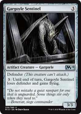 《ガーゴイルの歩哨/Gargoyle Sentinel》 [M19]