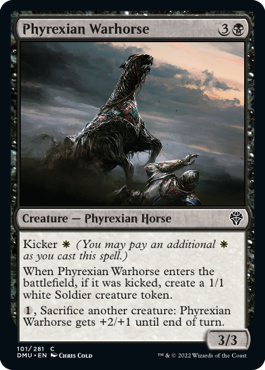 《ファイレクシアの軍馬/Phyrexian Warhorse》 [DMU]
