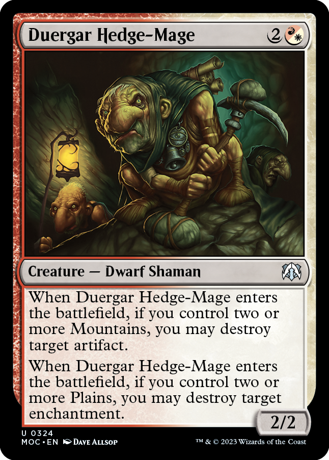 《デュルガーの垣魔道士/Duergar Hedge-Mage》 [MOC]