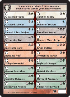 Innistrad Checklist Card