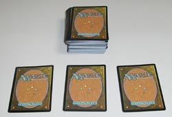 magic the gathering cards pile