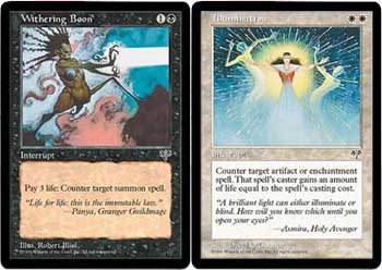 Withering Boon and Illuminate - off-color counterspells
