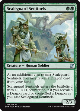 《鱗衛兵の歩哨/Scaleguard Sentinels》 [DTK]