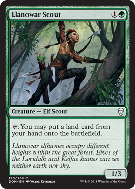 《ラノワールの斥候/Llanowar Scout》 [DOM]