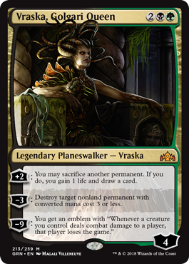 《ゴルガリの女王、ヴラスカ/Vraska, Golgari Queen》 [GRN]