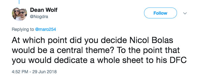 At which point did you decide Nicol Bolas would be a central theme? To the point that you would dedicate a whole sheet to his DFC