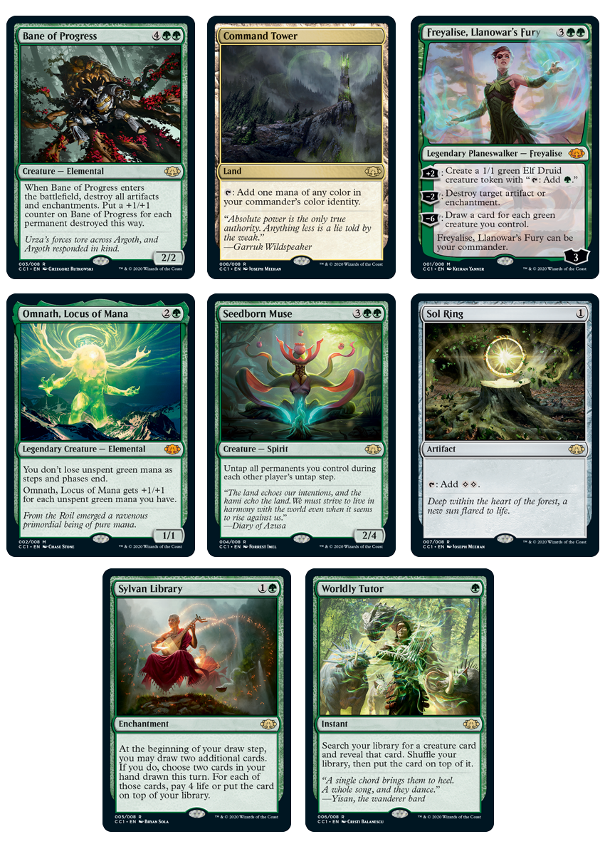 Commander Collection: Green Packaging and Contents | MAGIC: THE Commander Collection: Green Packaging and Contents | MAGIC: THE
