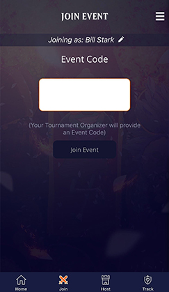 Join event code prompt