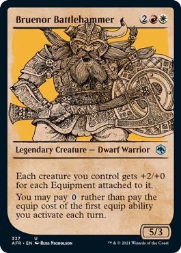 Rulebook art example of Bruenor Battlehammer card