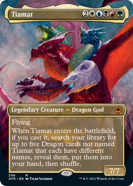 Tiamat card with borderless art treatment