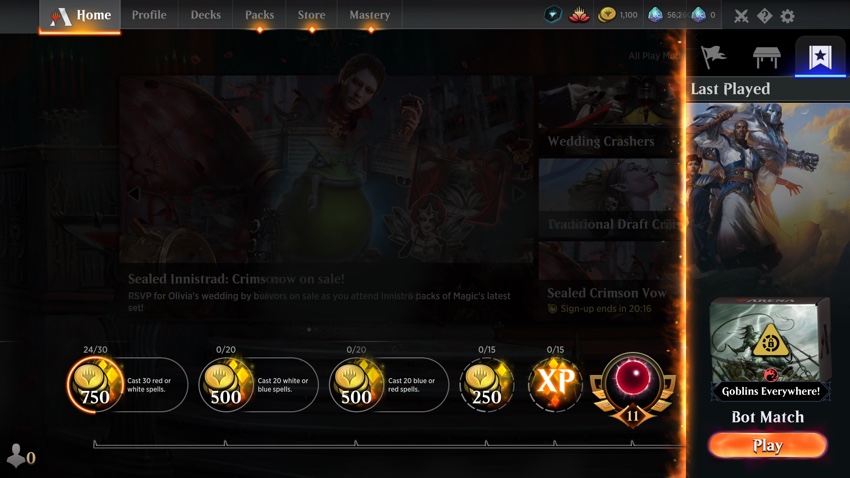 Receba XP no MTG Arena ao participar de eventos em lojas WPN em