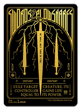Swords to Plowshares (gold foil etched)