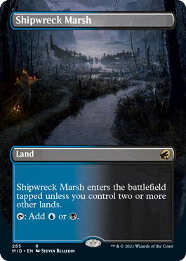 Shipwreck Marsh dual land borderless card treatment