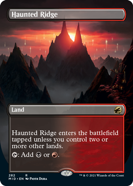 Haunted Ridge dual land borderless card treatment