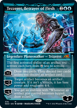 Tezzeret, Betrayer of Flesh neon frame variant