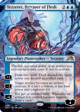 Tezzeret, Betrayer of Flesh borderless planeswalker variant