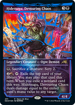 Hidetsugu, Devouring Chaos neon blue ink