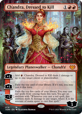 Chandra, Dressed to Kill borderless card treatment