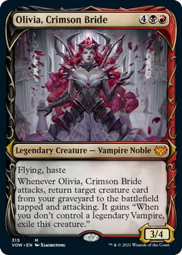 Olivia, Crimson Bride with showcase fang frame