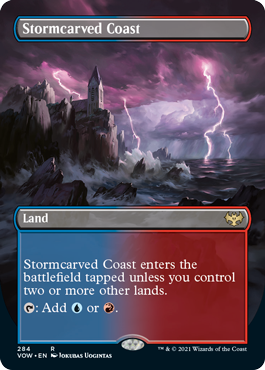 Stormcarved Coast borderless dual land card