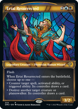 Ertai Resurrected textured-foil showcase stained glass