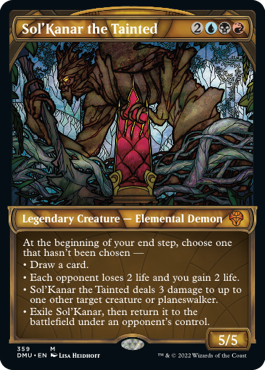 Sol'Kanar the Tainted textured-foil showcase stained glass