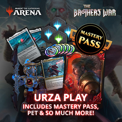 Urza Play Bundle preorder that include Mastery Pass, Urzan Sentinel pet, and more