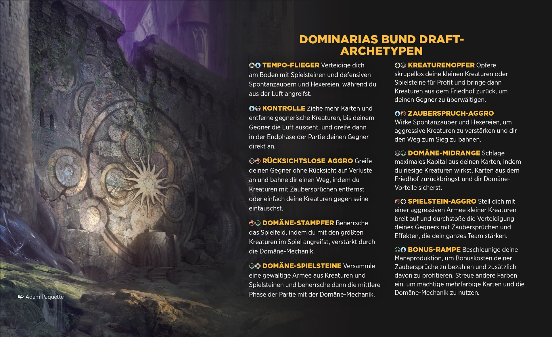 Draft- und Sealed-Archetypen von Dominarias Bund