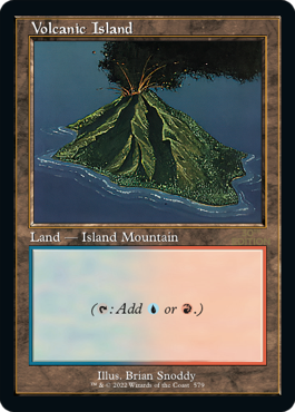 Retro Frame Volcanic Island