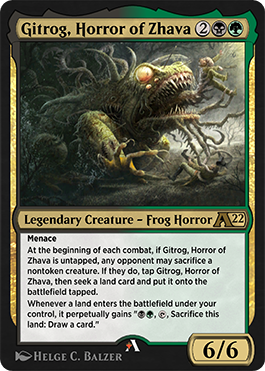 Gitrog, Horror of Zhava rebalanced Alchemy card