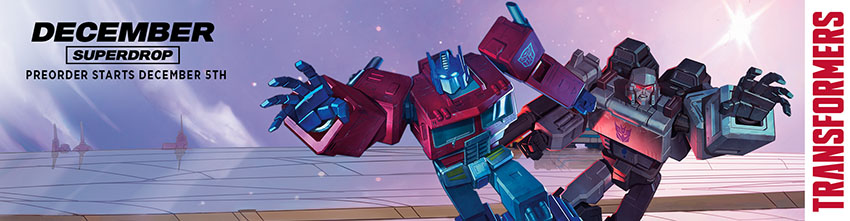 Optimus Prime and Megatron Battle in the December Superdrop