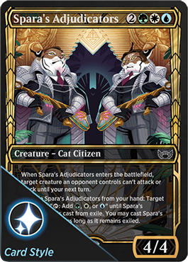 Spara's Adjudicators card style