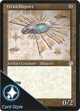 Ornithopter schematic card style