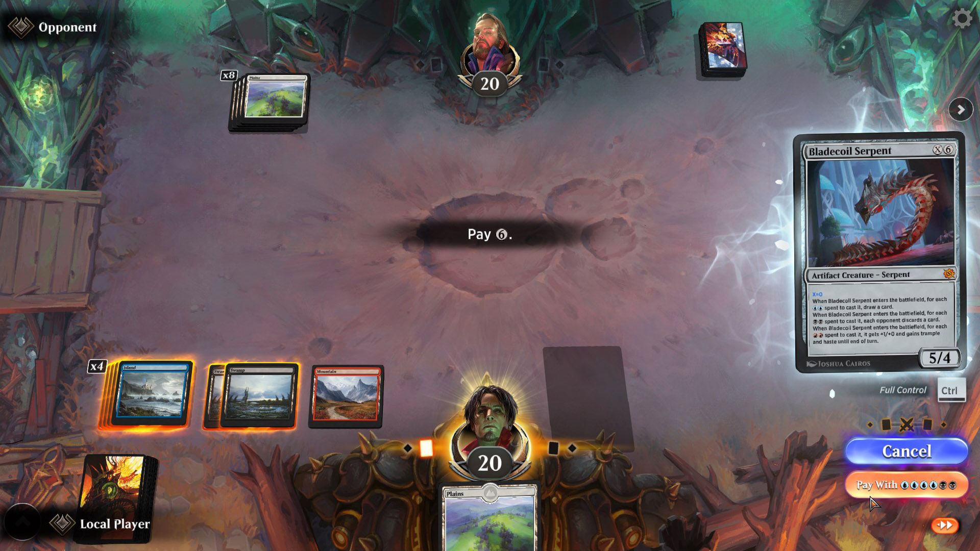 Example of flexible auto-tap functionality in MTG Arena