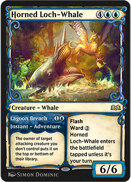 Horned Loch-Whale Adventure card style