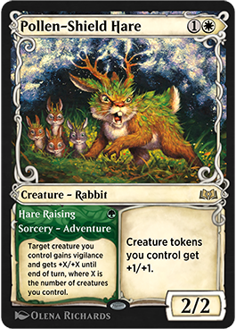 Pollen-Shield Hare Adventure card style