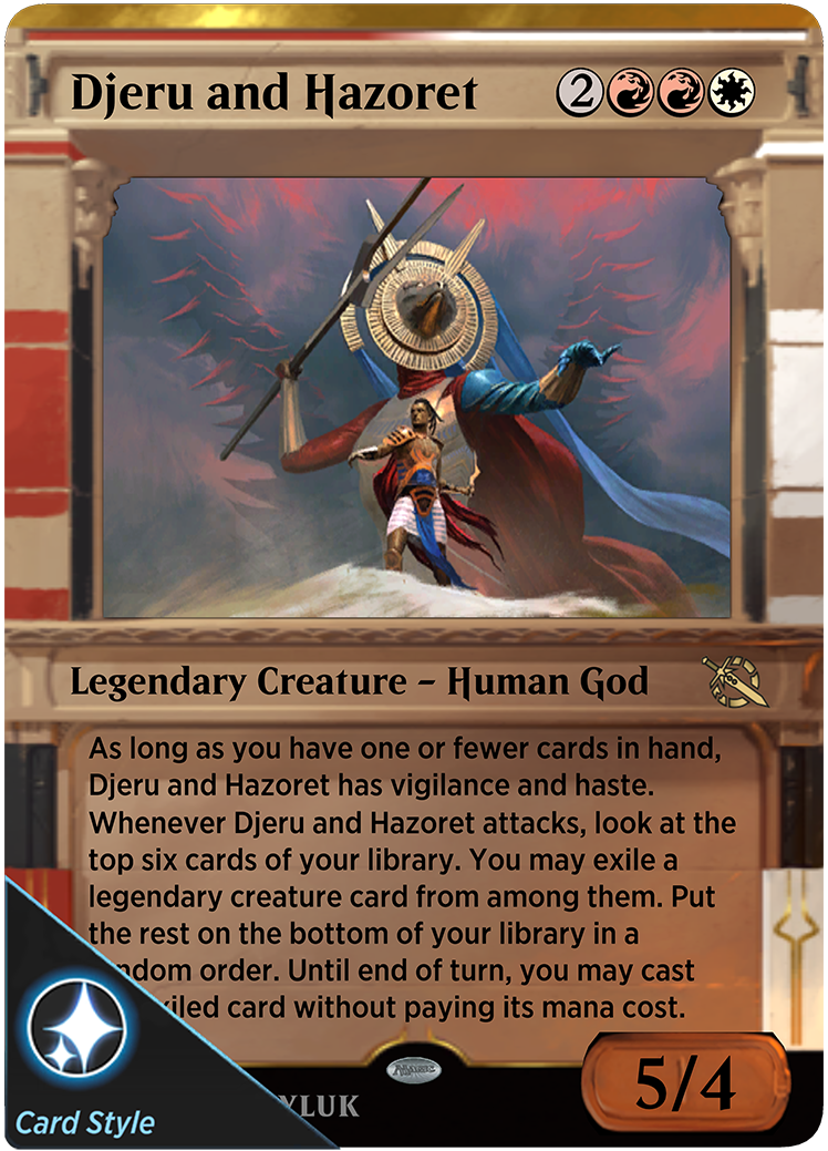 Djeru and Hazoret card style