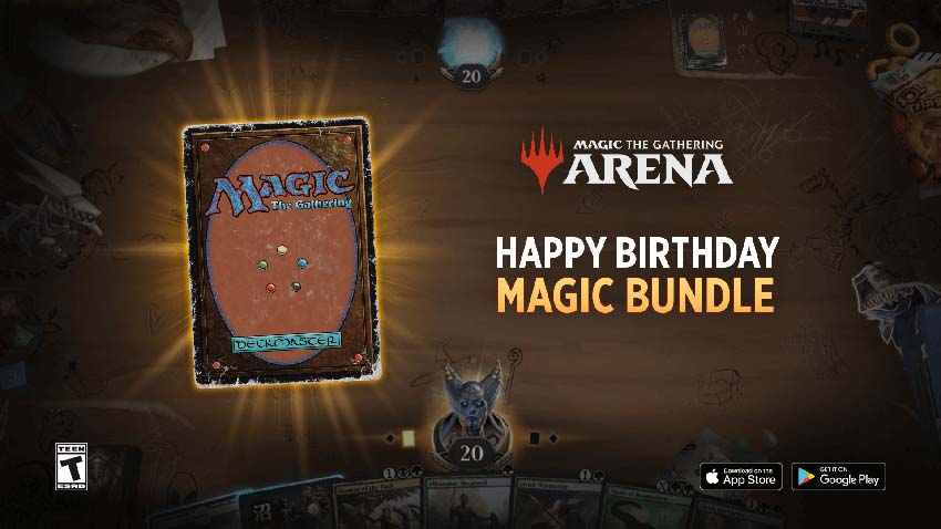 Happy Birthday Magic Bundle featuring the Magic Anniversary weathered card back sleeve