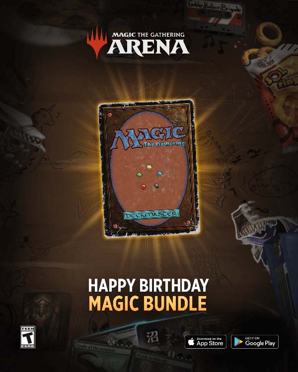 Happy Birthday Magic Bundle with the weathered card back sleeve