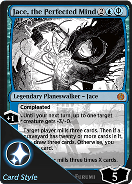 Jace, the Perfected Mind borderless manga planeswalker card style