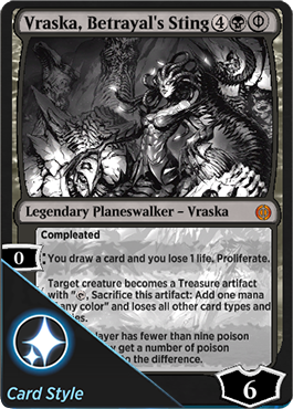 Vraska, Betrayal's Stingborderless manga planeswalker card style