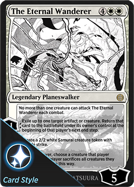 The Eternal Wnderer borderless manga planeswalker card style