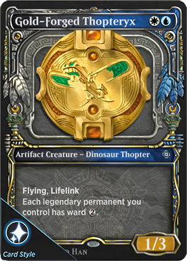 Gold-Forged Thopteryx Treasure card style