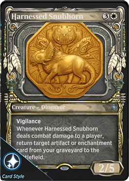 Harnessed Snubhorn Treasure card style