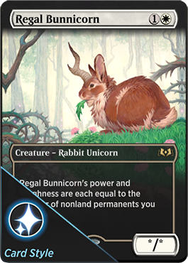 Regal bunnicorn card style